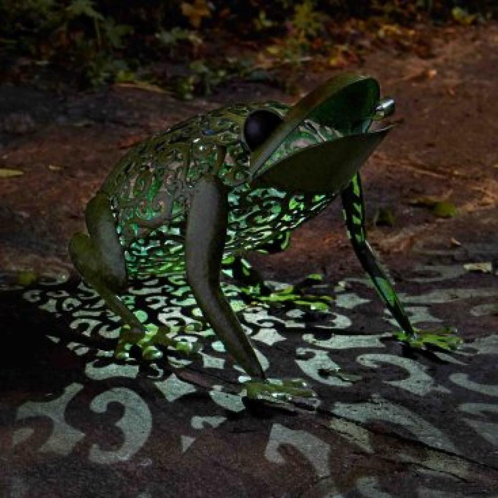 Solar Silhouette Frosch - Dekorative Gartenfigur 31 cm